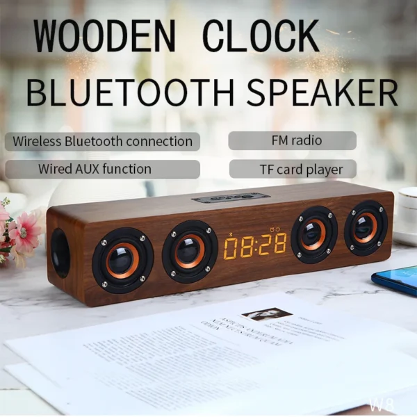 S0d0eca44f4954fa383a7e94c5a425c78v.webp Bluetooth Speaker — Wooden, Alarm Clock Display