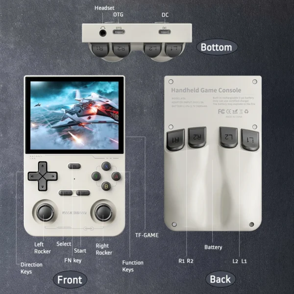 S0f80a125a7024f7cb47ea856806235f5S.webp Retro Handheld Game Console k36 3 5 Inch IPS Screen 64GB Portable Gaming Device with Built in Games