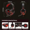 Wired Gaming Headset — LED Light, Virtual Surround