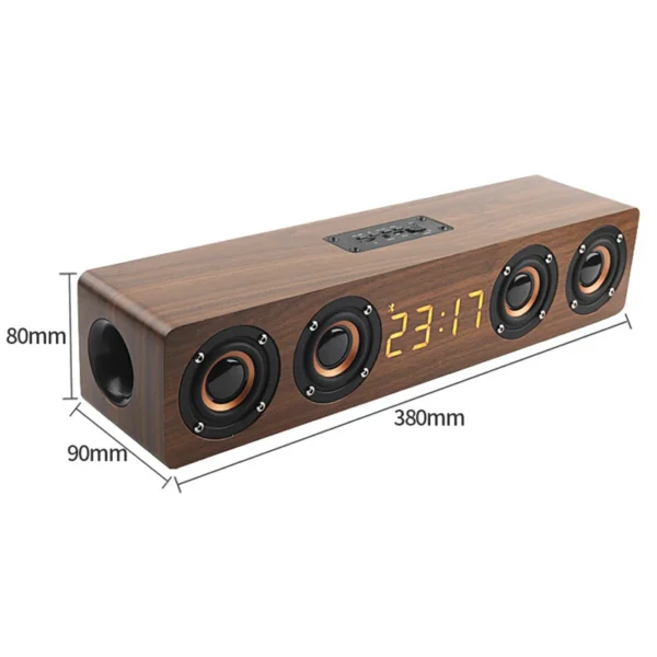 S4447979d899840ba9f6d81ee73d19446P.webp Bluetooth Speaker — Wooden, Alarm Clock Display