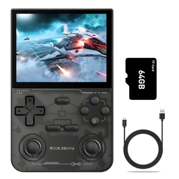 S86b705def2b34498839fc54e73b91c9e3.webp Retro Handheld Game Console k36 3 5 Inch IPS Screen 64GB Portable Gaming Device with Built in Games