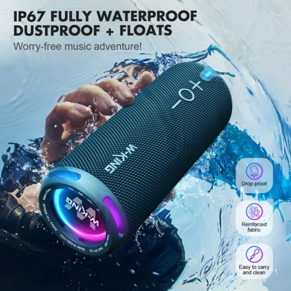 Bluetooth Speaker — IPX7 Waterproof, 24h Battery