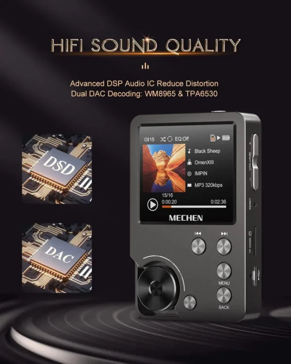 S939d46578e234eb0aecee595e34697a83.webp MECHEN M30 MP3 Player — 64GB Card, Hi-Fi
