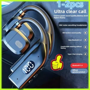 Wireless Earhook Headset — BT 5.4 Sports