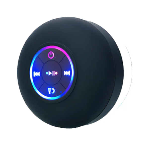 Mini Bluetooth Speaker — LED Light, Suction Cup