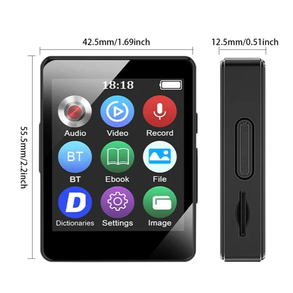 MP3/MP4 Player — Full Touch Screen, Bluetooth