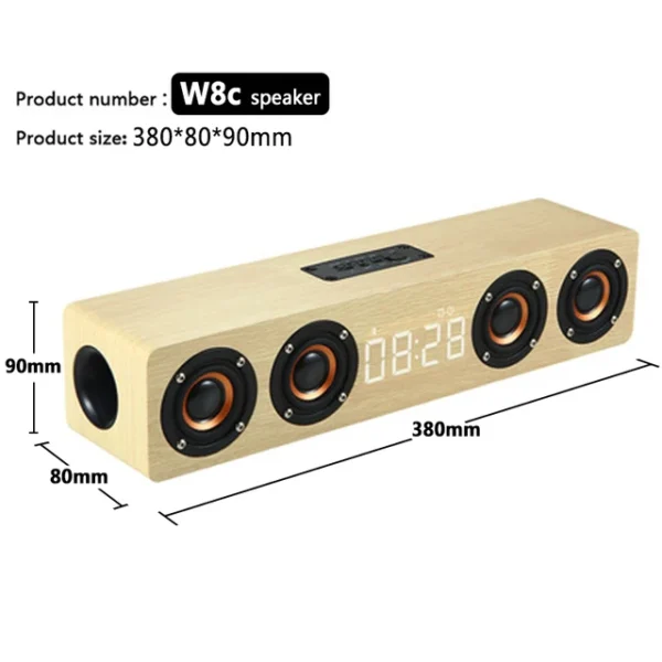 Sc66b7566978a4adda946197766f5c699K.webp Bluetooth Speaker — Wooden, Alarm Clock Display