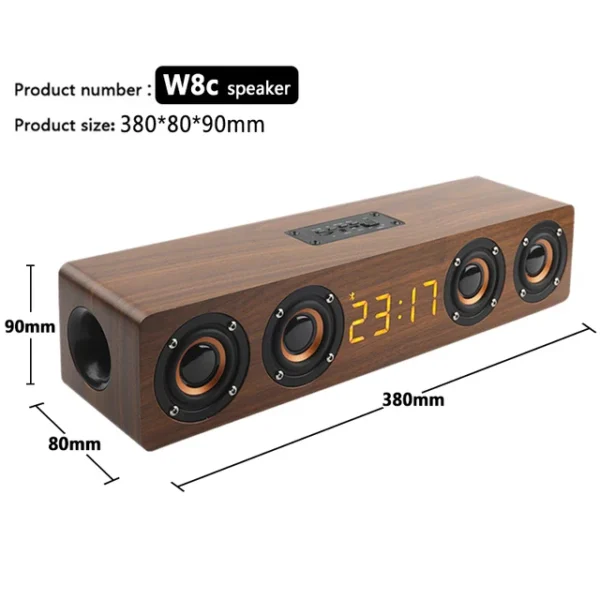 Sd0cab22ae6a8435c9a6387a2ff52cdc8p.webp Bluetooth Speaker — Wooden, Alarm Clock Display